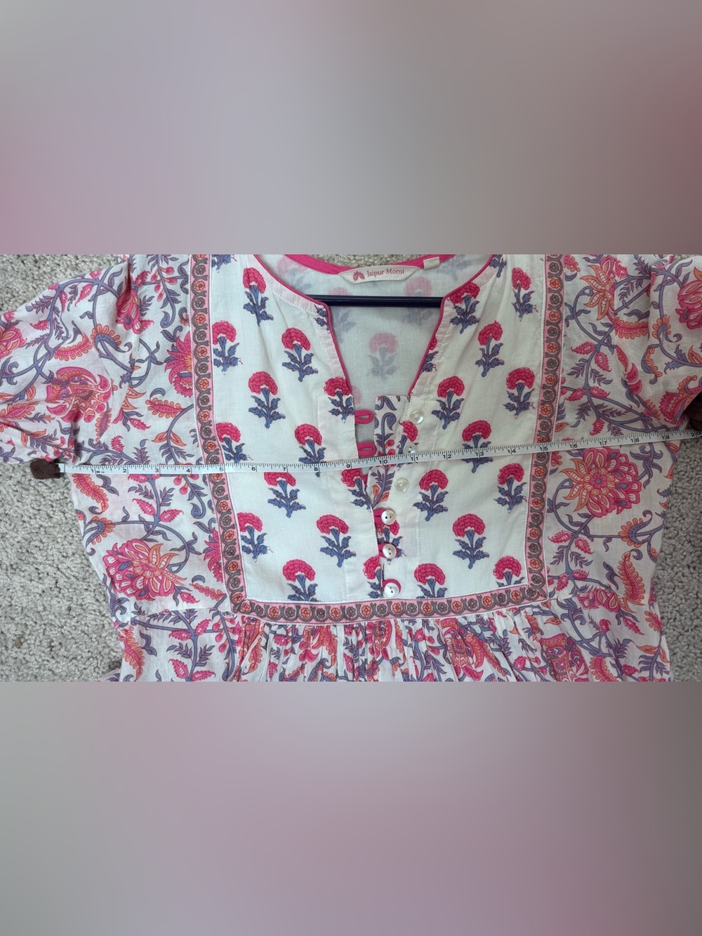 Jaipur Morni Block Print Dress-M - Picture 9 of 9